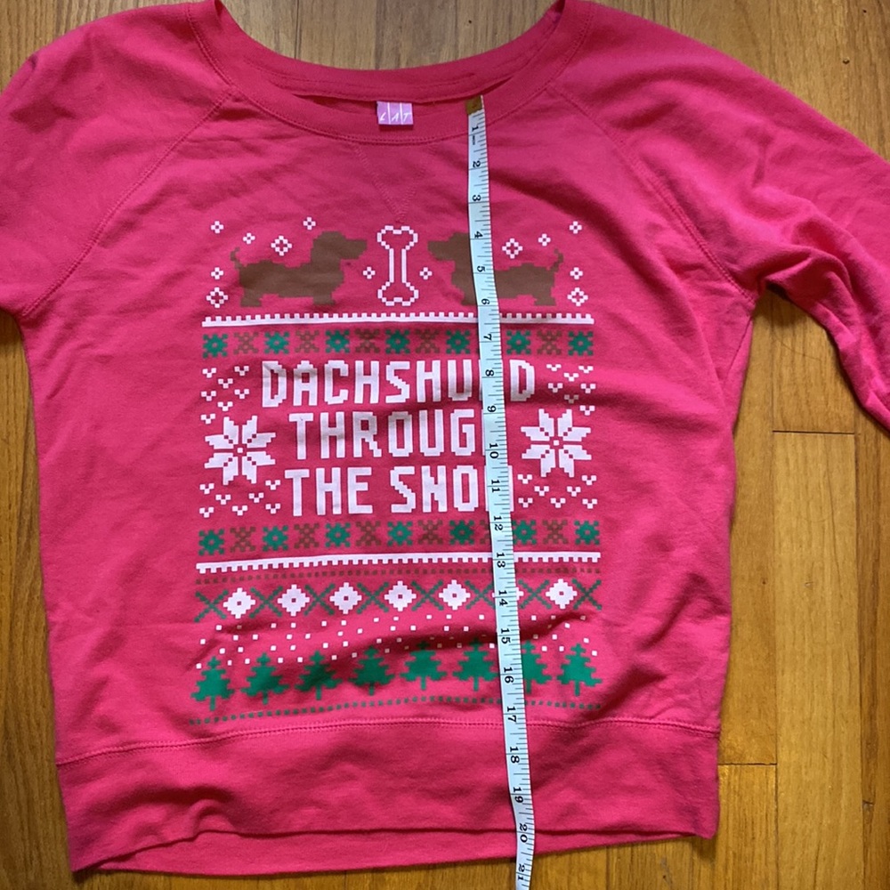 “Dachshund through the snow” funny Christmas/winter sweater - Picture 5 of 6